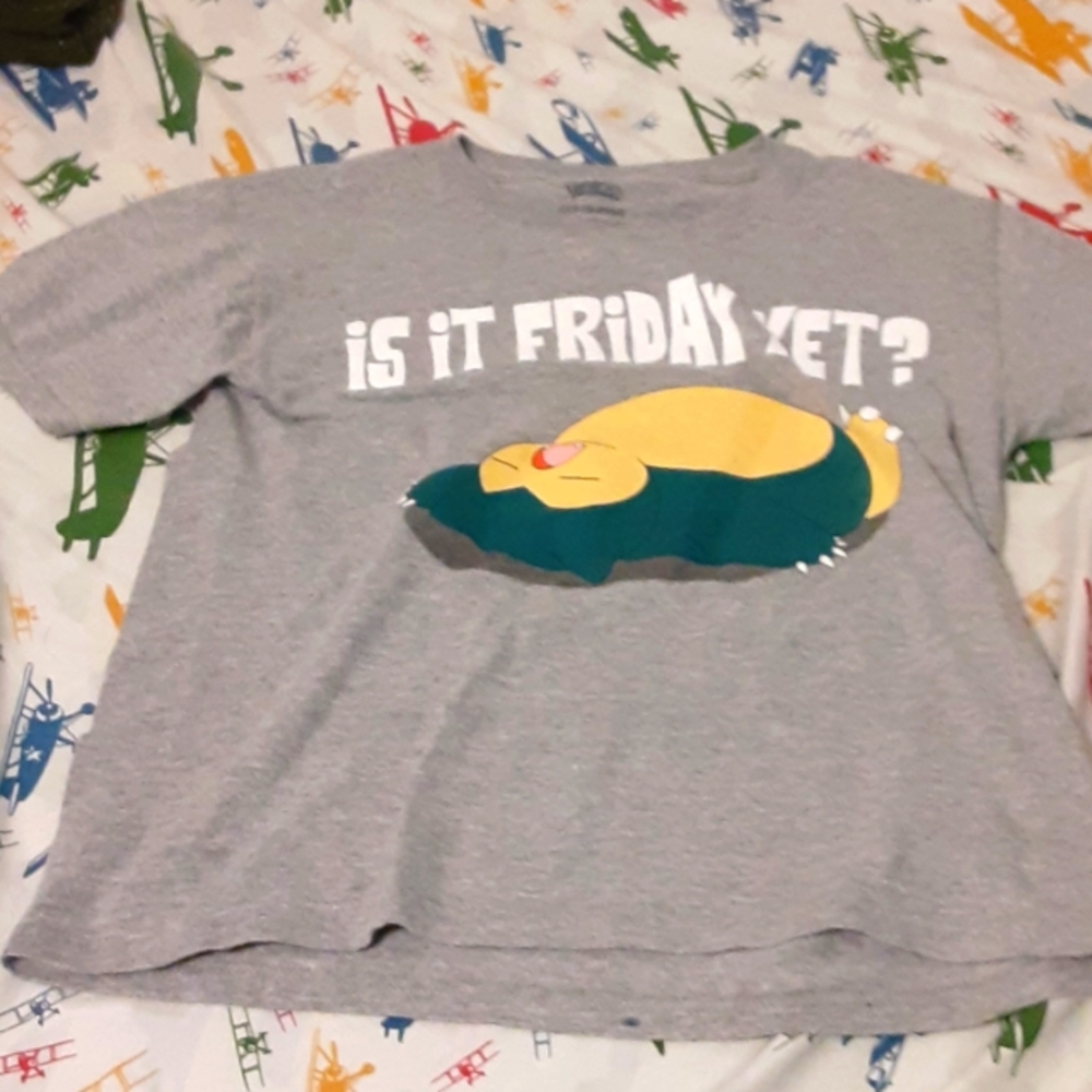 A tee shirt with snore lax on it